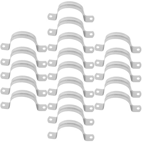OATIPHO 50pcs 52mm 304 Stainless Steel Double-Hole U-Shaped Pipe Clamp, Heavy Duty Outdoor Conduit Holder Bracket for Rigid Tube Fixing and Mounting