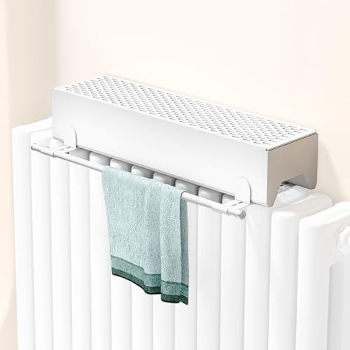 Umidificatore evaporativo per radiatore, materiale in alluminio, non richiede elettricità, ideale per camera da letto e soggiorno con asta retrattile per asciugare i vestiti