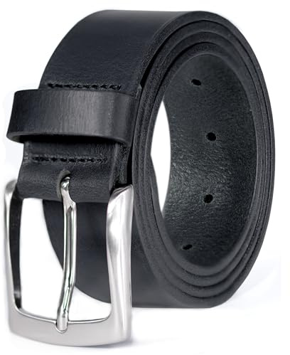 FRIEDRICH HOFFMANN Gürtel Herren Leder – Ledergürtel Herren Schwarz 40 mm – Vollleder Büffelleder – Made in Germany – Jeansgürtel Herren