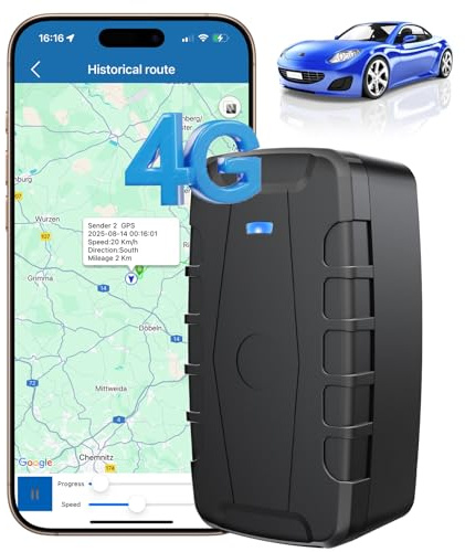 Traceur GPS 4G Winnes 20000mAh pour Voitures, APP sans Abonnement Suivi de Localisation en Temps Réel Batterie Autonomie en Veille de 240 Jours, Aimant Puissant, Localisation par SMS/Application/Web