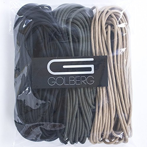 GOLBERG 340 kg Paracord/Fallschirmschnur - Mil-Spec Typ IV 750 lbs Zugfestigkeit - Mil-C-5040-H - 100% Nylon