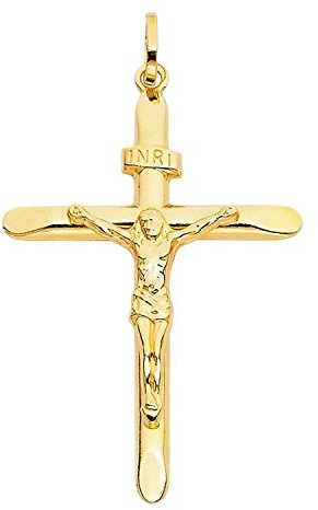 PRINS JEWELS Kreuz Anhänger Mit Jesus 14 Karat 585 Gelbgold Unisex