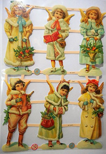 Glanzbilder Winter Mädchen Engel EF 7347 Oblate Posiebilder Scrapbook Deko GWI 534