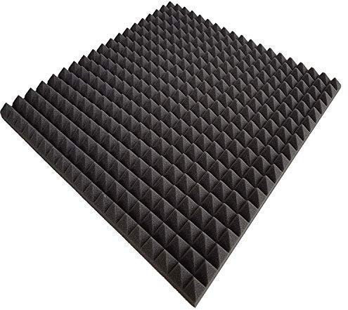 lulushop Pyramiden-Schaumstoff-Daemmung-platten Dämmung Schaumstoff SELBSTKLEBEND Akustik Flammhemend PC ca.100 x 50 x 3 cm Anthrazit / Schwarz