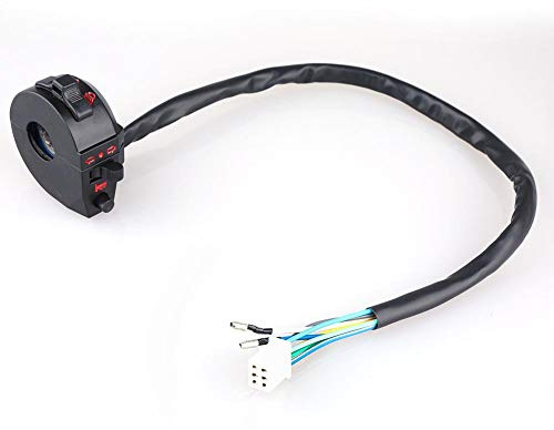 Commutatore per manubrio di moto DC 12 V, universale, 7/8, lato sinistro, interruttore per manubrio di moto, lampeggiante, interruttore di fascio alto/basso