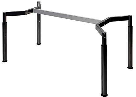 Boho möbelwerkstatt Schreibtischgestell, Konferenztischgestell, Tischgestell, höheneinstellbar in Schwarz RAL9005 für Tischplatten von 160 x 80 cm