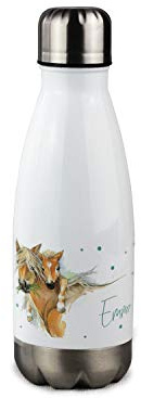 GRAZDesign Trinkflasche Kinder 350ml Pferd mit Fohlen personalisiert | Thermosflasche, Isolierflasche Edelstahl, Mit Namen, Für Kindergarten & Schule