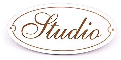 Schild Türschild Oval - Studio - selbstklebend Zimmer Dekoschild Türdeko Leitsystem Apartment 15x7cm