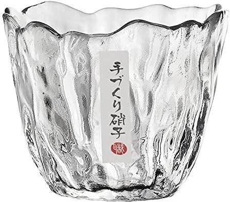 RUIXIA Verre à Whisky Transparent en Verre de Style Japonais Gobelet en Verre pour Vin Cocktail Bière Jus Verre à Whisky Gravé Tasses à Saké Chaud/Froid Verre à Vin 220ml/150ml