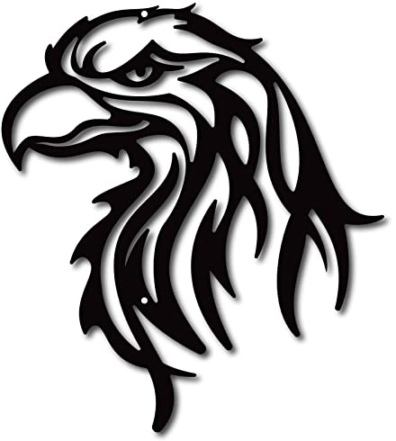 CREATCABIN Adler Metall Wand Dekor Geometrische Baum Kunst Metall Vogel Garten Wandkunst Schilder Schwarz Hängen Für Weihnachten Halloween Dekoration Indoor Outdoor Garten Ästhetische 10x11 Zoll