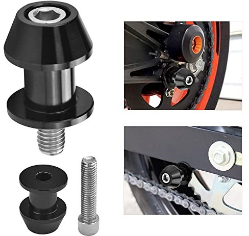 BUENTYA 2PCS Diábolos para Moto Universal Diábolos para los Caballetes Traseros de Moto 8mm Aluminio CNC Diábolos Basculante de Deslizadores Tornillos para Moto del Soporte del Brazo Oscilante