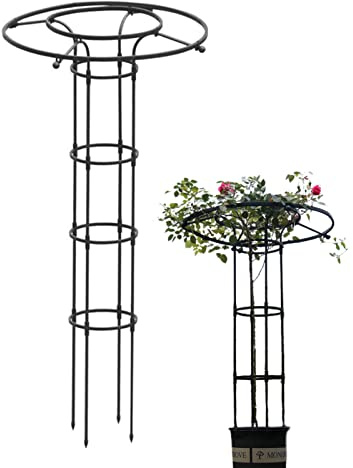 150cm Garten Rankhilfe Metall Ranksäule Für Kletterpflanzen Pflanzen Rankhilfe Blumen Rosen Kletterhilfe Wetterfest Garten Rankgitter Tomatenkäfig Pflanzenstütze Obelisk Für Pflanzen,Tomaten, Rosen