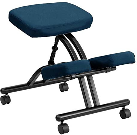 Kniestuhl, ergonomisch geformter Kniestuhl, mit Rollen, höhenverstellbarer Hocker, zur Verbesserung und Korrektur der Körperhaltung, mehrfarbige Optionen (Color : Blue)