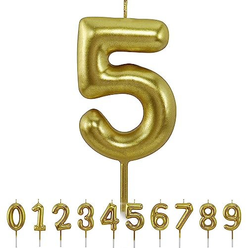 Geburtstagskerzen 5 zahlen geburtstagskerzen Tortendeko, 3D Diamant Form Kuchen Kerzen Zahl 0 1 2 3 4 5 6 7 8 9 Glitzer Kuchen Topper Dekoration