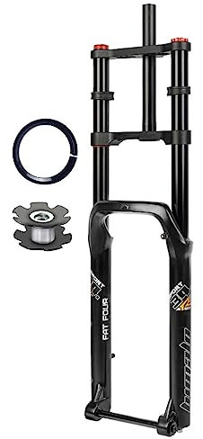 RUJIXU Snowbike-Gabel 26 Zoll 5.0 Reifen Fett MTB/E-Bike Luftfedergabel Federweg 140Mm Zugstufe Einstellbar Doppelschultergabel Steckachse 150Mm 1-1/8 Gerades Rohr (Size : 26inch)