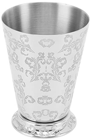 Cocktail Trinkbecher, Mule Becher Vintage Trinkgläser Edelstahl Moscow Mule Becher Set Für Bars(Blattmuster-Gravur)