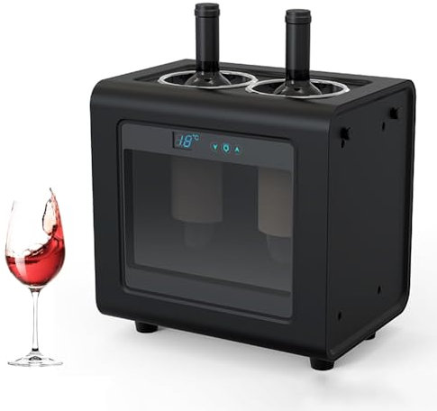 Mini Electric Wine Chiller Kylskåp, Vinflaskkylare med bänkskiva med LED-pekknapp, Smart termostatkontroll och termoelektrisk kylning Fristående design