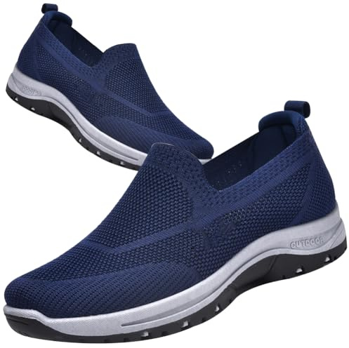 Aocase Scarpe X Diabetici Uomo Scarpe per Il Piede diabetico Primaverili e Autunnali Scarpe Comode Anziani Scarpe per Diabetici,Blu,46/280mm