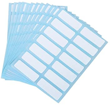 STOBOK Selbstklebende Namensaufkleber 13x38mm 60 Blatt Klebeetiketten Papier Weiß Markierungsaufkleber Für Büro Schule Und Haushalt