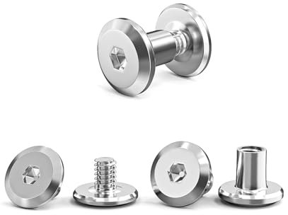 ORTAVA 10 Stück Verbindungsschrauben M3 x 5 mm (10 x Möbelschrauben, 10 x Hülsenschrauben), Edelstahl A2 V2A Schrankverbinder, Möbelverbinder, Schränken, Holzbrettern