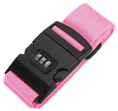 PATIKIL 1 Stück Koffergurt Gepäckgurte, Kofferriemen Verstellbare Gepäckgurte mit Kombinationsschloss TSA-Zulassung für Koffer Reisen, Pink