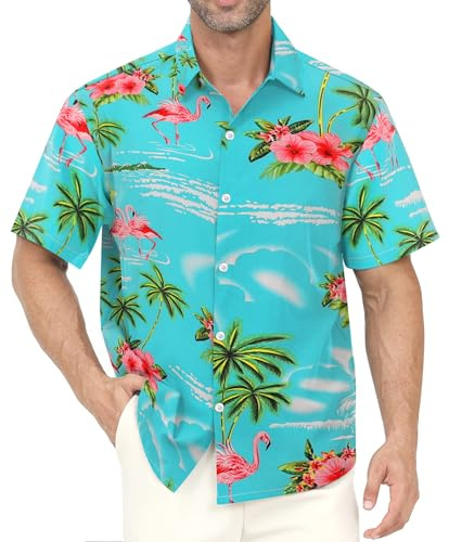 Gavliuu Chemise hawaïenne à manches courtes à motif floral - Style décontracté - Pour homme