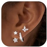 MACACHII 3 Paar Ohrringe Silber 925 Kleine Creolen Set für Damen 14K Vergoldet Ohrstecker Stapelbar Piercings Ohr Gold Damenohrringe für Mehrere Piercings Hypoallergene Schmuck Mädchen