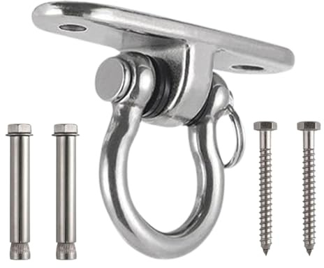 Swingset Brackets - Perchas de acero inoxidable 304 resistentes, placa de fijación para de techo, ganchos giratorios de 360° para porche, patio, parque infantil, jardín, para interiores y