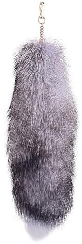 Nocyclonic FuchsschwanzFuchsschwanz Anhänger etwa 40cm,fox tail,Fell Schwanz Keychain fox tail keychain Auto Schlüsselketten Anhänger Weich Flaumig Dicht Dekoration (E)