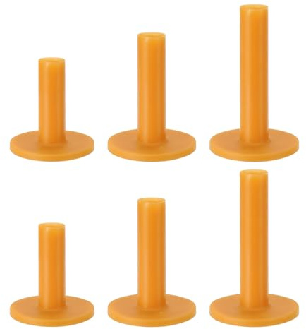 PATIKIL tee De Golf De Goma,6 Pcs Mezcla De Tamaños Soportes De Práctica De Golf tee De Campo De Práctica Soporte Estable para Pelota para Alfombra De Golpeo Interior Exterior,Amarillo