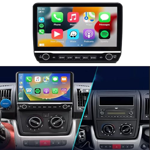 4G+64G Radio Coche para Fiat Ducato/Peugeot Boxer/Citroen Jumper 2006-2022 con Carplay Android Auto Bluetooth GPS,Pantalla de 10 Pulgadas con WiFi FM/RDS+Cámara Trasera