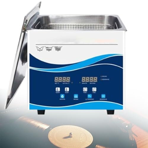 Ultrasonic Cleaner, 6L Vinyl Record Ultrasonic Cleaner, Engine Parts Cleaning Machine with 0-30 Minutes Timer and Automatic Rotation