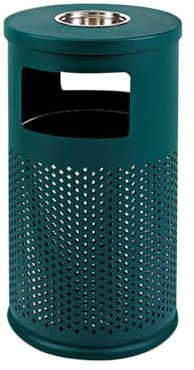 Papelera de Exterior con Forma de Tambor y cenicero, Gran Capacidad, 40 l, para Espacios públicos, Parques, Calles y Patios, 2 Colores