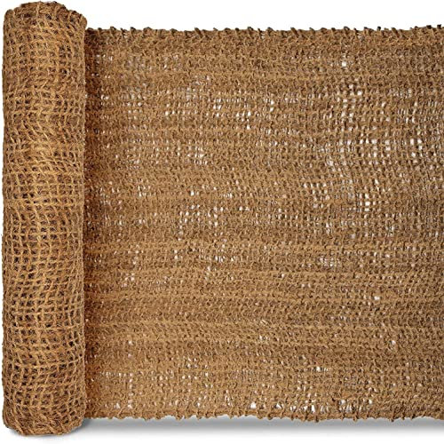 casa pura Böschungsmatte Nature | Erosionsschutz für Gartenarbeiten | Bis 20 m | Böschungsnetz | Hangsicherung | Kokos-Naturfasern | Witterungsbeständig (1 m x 20 m | 400 g/m²)