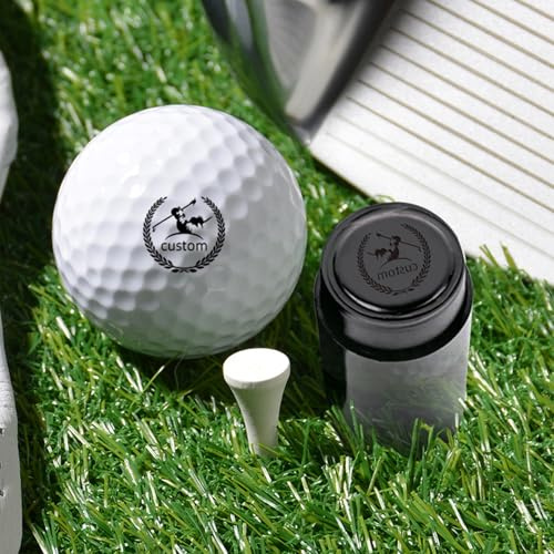 Personalisierter Golfball-Stempel mit Metallgehäuse, benutzerdefiniertes Markierungswerkzeug mit 6 Farboptionen zur Identifizierung Ihrer Golfbälle, individueller Name und Design-Stempel für Golfer