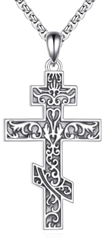 JERWLI St. Michael/Hekate/Orthodoxes Kreuz/La Santa Muerte Halskette aus 925er Sterlingsilber Religiöses Schutzamulett Schmuckgeschenk für Männer und Frauen
