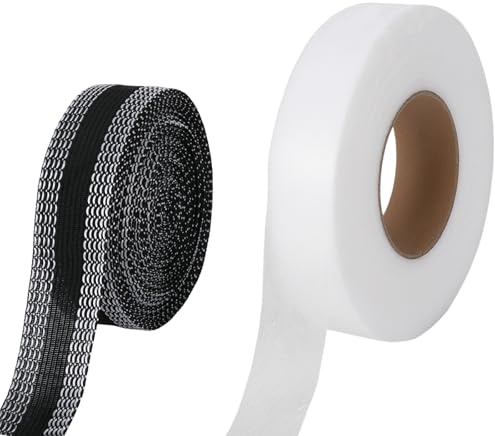 NYTGAH 2 Rollen Saumband zum Aufbügeln Waschfest,Bügelband Hose Kürzen Ohne Naht, Nähzubehör für Kleidung, Textilklebeband zum Aufbügeln von Stoffen wie Hosen, Vorhängen und Gardinen(Stil 1)
