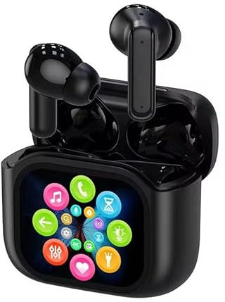 Generico Auricolari wireless touchscreen con custodia Smart Touch Screen – True Wireless Bluetooth ANC Active Noise Cancelling Earbuds Auricolari per iPhone Android Cuffie intrauricolari