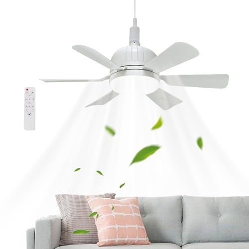 Eventerde Ventilador De Techo Con Luz,Ventilador Empotrable De Zócalo E27 - Aparato De Iluminación Económica Para Hogar Oficina Cocina