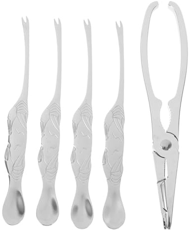 FIXOSHEE 5 Piezas Agujas y Tijeras para Cangrejos Herramienta para Mariscos Kit para Comer Cangrejos Accesorios para Comer para Picnics y Cenas Casa