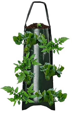 Fioriera da appendere per fragole, borsa per la coltivazione di piante, contenitore per piantare frutta, accessorio per coltivare pomodori, verdure, fiori, cortile, patio, balcone all'aperto