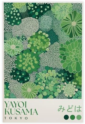 GOIAEGAG Yayoi Kusama Sukkulenten-Wandkunst, Leinwand-Poster, Wandkunst, Dekordruck, Bild Gemälde für Wohnzimmer, Schlafzimmer, Dekoration, 20 x 30 cm