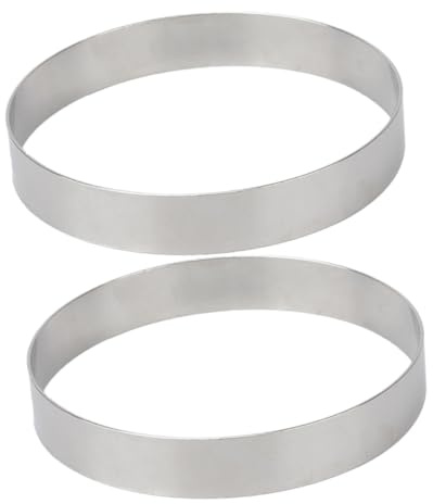 UKCOCO 2piezas Anillo De Acero Inoxidable Redondo Para Tartas y Pizza Herramienta De Cocina Resiste Al Calor Para Postres y Hornos