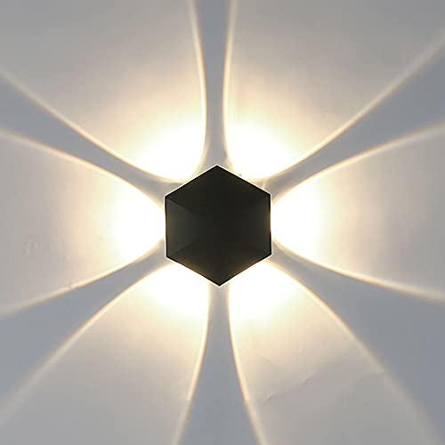 Multi-Sided Luminous Design Ideas Wall Lantern Modern Minimalist Black Wall Sconce Outdoor Waterproof and Moisture-Proof Wall Light for Courtyard Villa Garden Wall Lamp