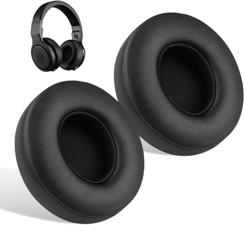 Replacement Ear Pads Compatible with Beats Solo 2 & Solo 3 Wireless | Memory foam ear cushions with soft protein leather, easy to install on-ear headphone pads, black