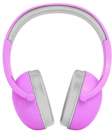 MOOD Cascos antiruido para niños: Reducción del ruido de 24 dB (SNR) - Diadema ajustable con orejeras suaves, muy cómodas y ligeras - Marca española con diseño minimalista exclusivo - Relax Kids Pink