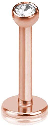 viva-adorno 1 Stück Lippenpiercing Piercing Micro Stecker Zirkonia Innengewinde Größen Z399