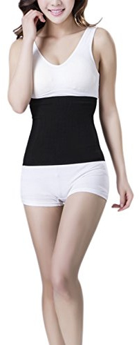 YJZQ Calentador de espalda de riñón de invierno, cachemir y cinturón de soporte de cintura elástica para dolor lumbar, malestar menstrual Talla única Negro