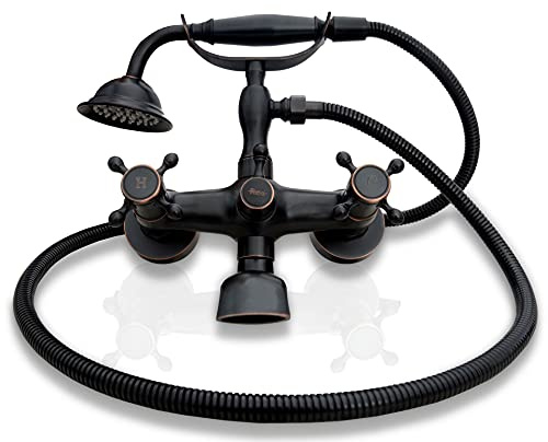 Jahrgang Mischer Antippen Badezimmer Wasserhahn Retro Altes Schwarzes Duschkopf