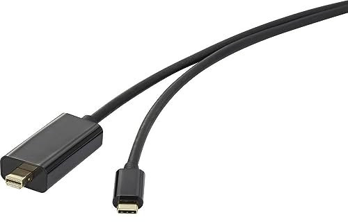 Renkforce Cable adaptador USB-C™ a Mini DisplayPort USB-C™ macho, Mini DisplayPort macho, 5 m, color negro RF-3421684 ver